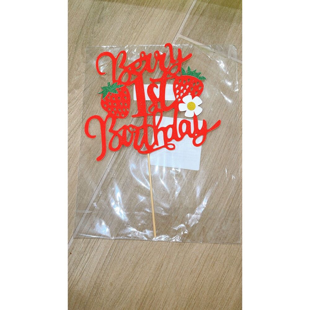 New Berry 1st Birthday Cake Topper